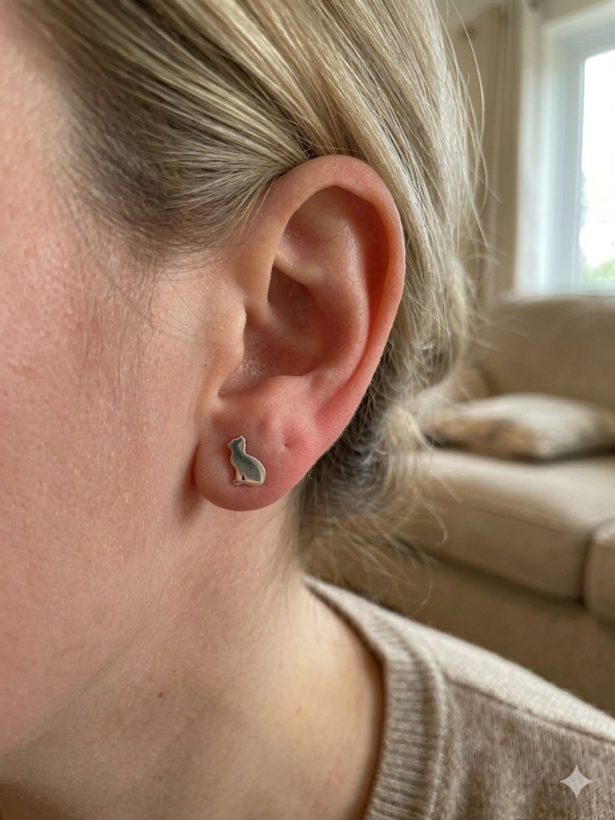 Small sitting Cat Studs