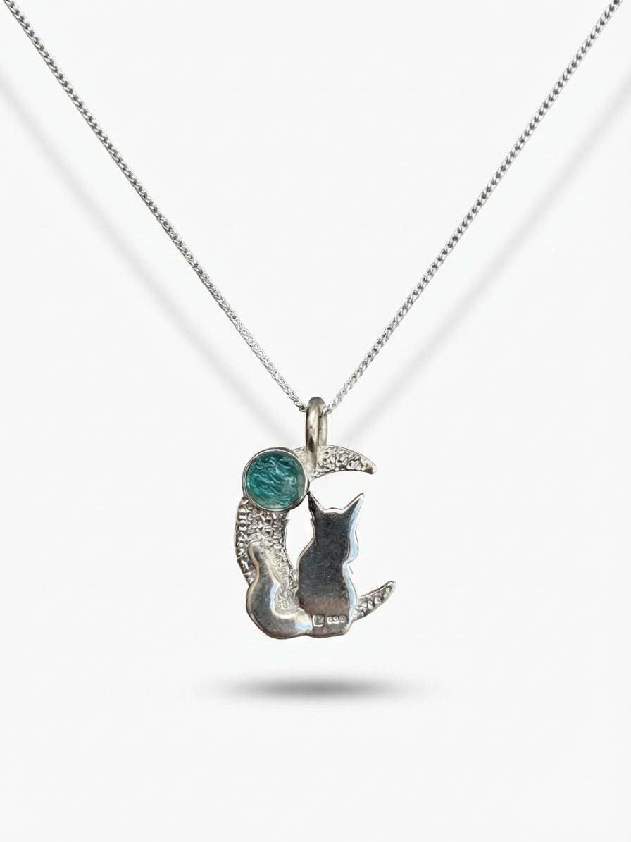A Selection of Celestial Cat in the Moon Pendants