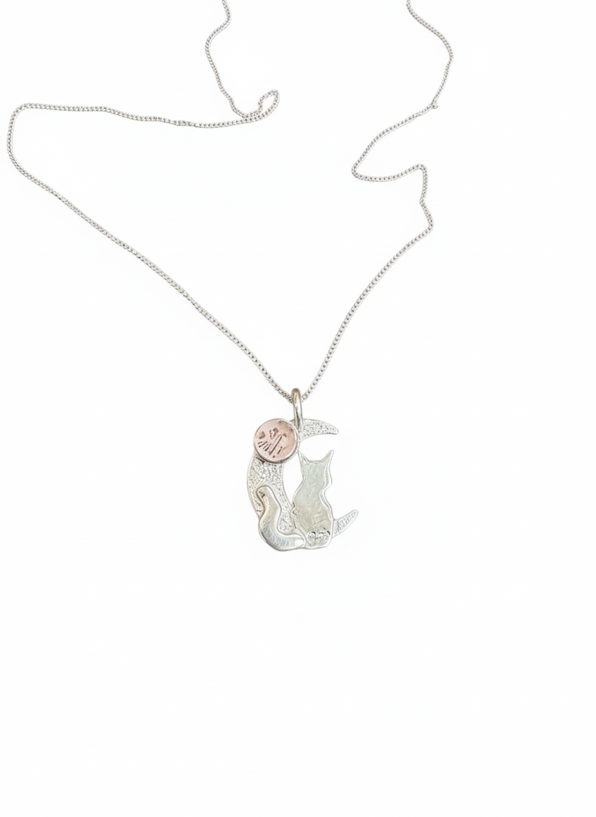 Selection of Celestial Cat in the Moon Pendants