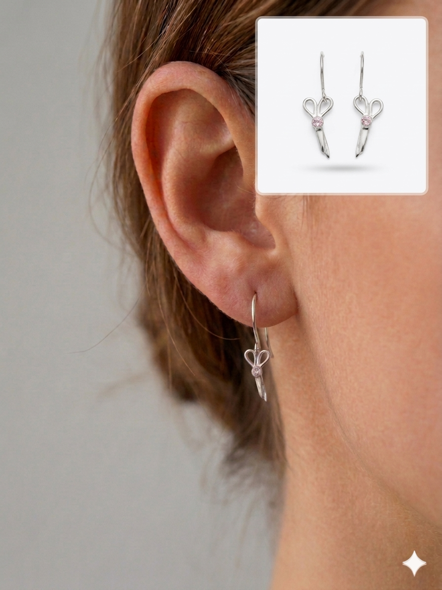 A Selection of small Scissor Earrings