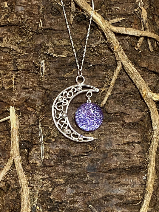 Crackle Large Crescent Pendants