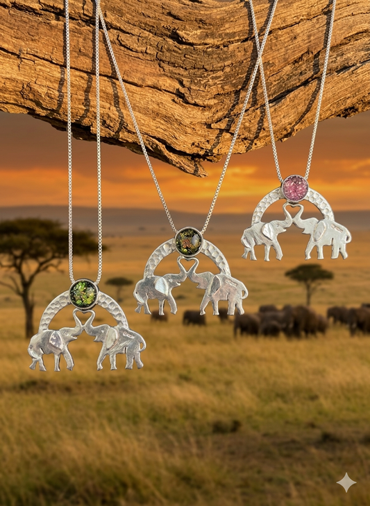 Double Elephant Pendants