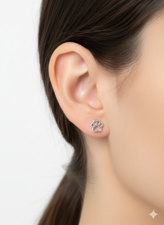 Paw print studs