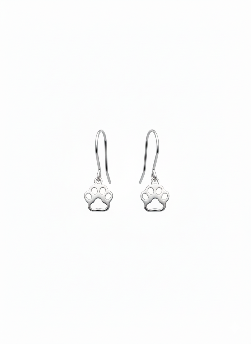 Paw print drop earrings