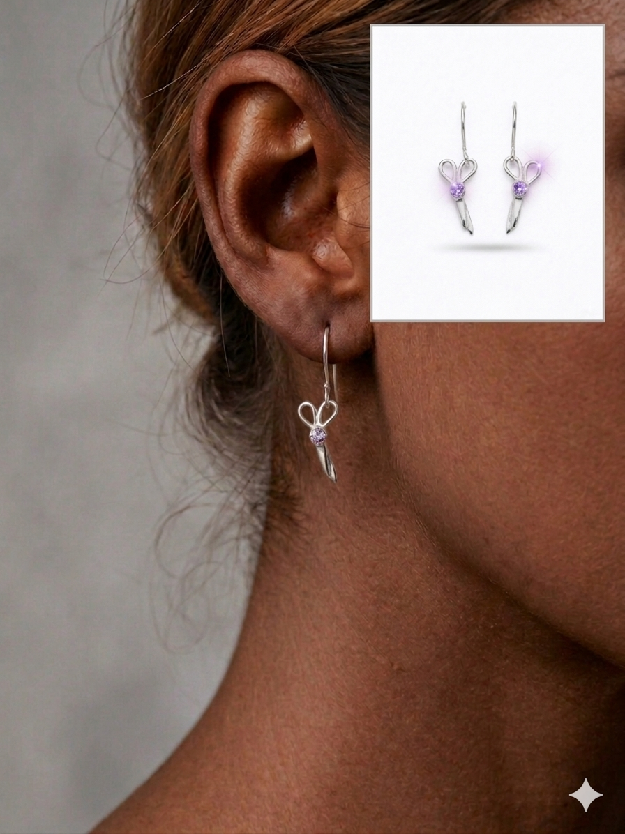 A Selection of small Scissor Earrings