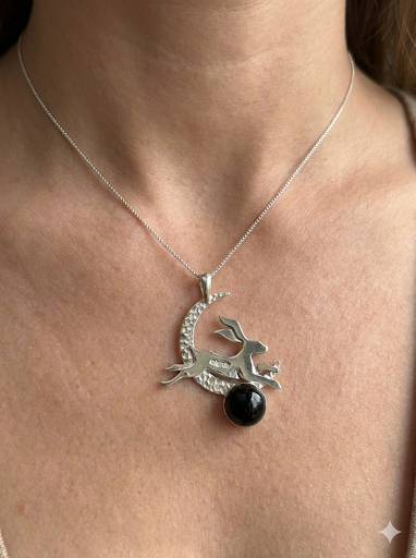 A Selection of mystical Hare in the Moon Pendants