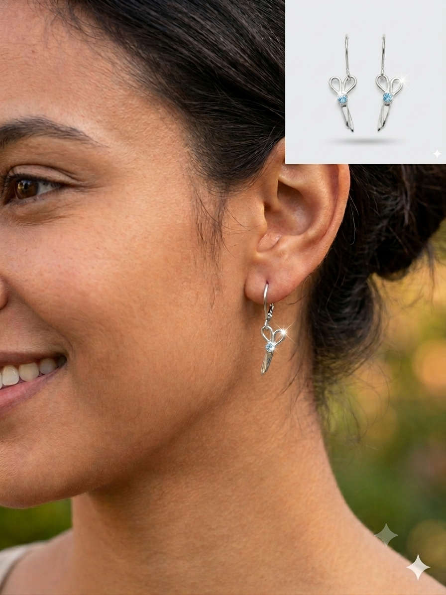 A Selection of small Scissor Earrings
