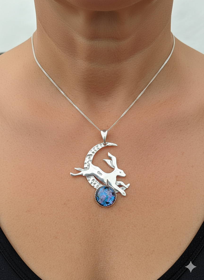 A Selection of mystical Hare in the Moon Pendants