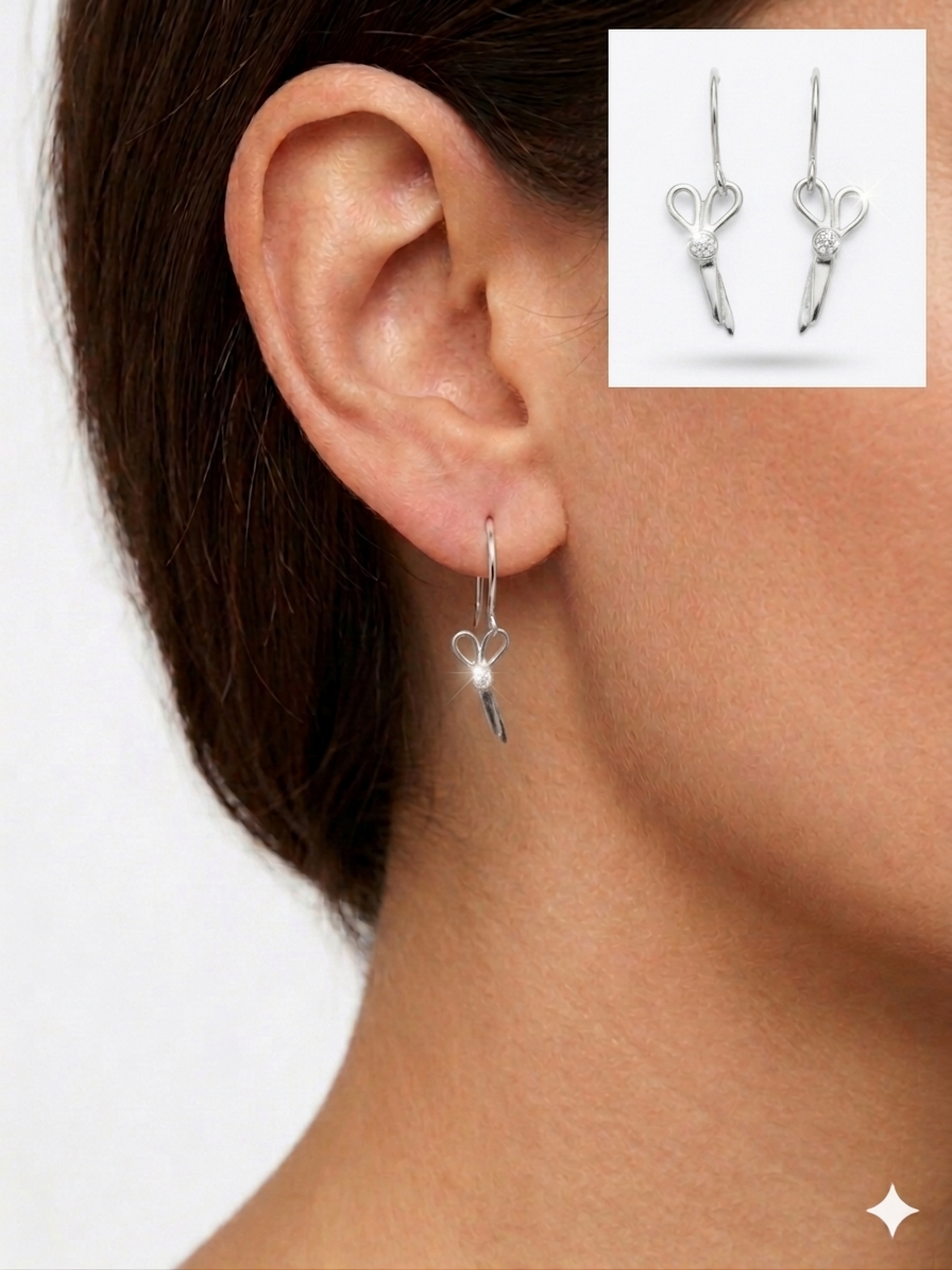 A Selection of small Scissor Earrings