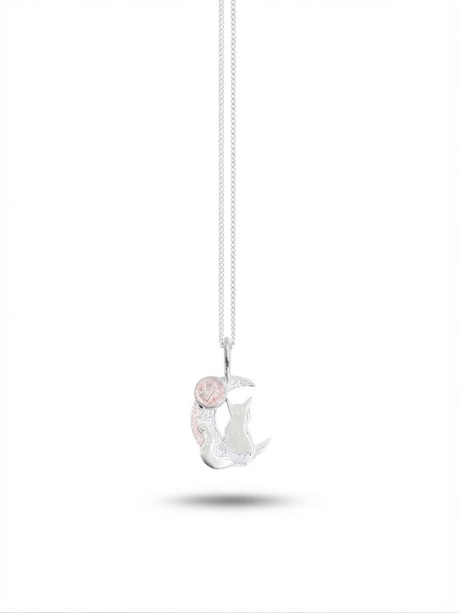 A Selection of Celestial Cat in the Moon Pendants