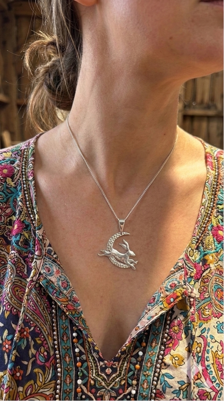 A Selection of mystical Hare in the Moon Pendants