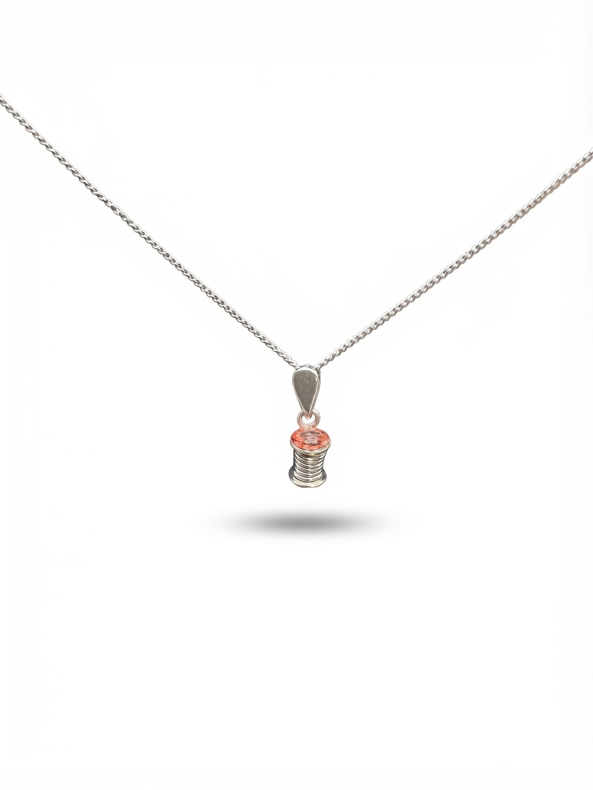 Small Silver Cotton Reel Pendant